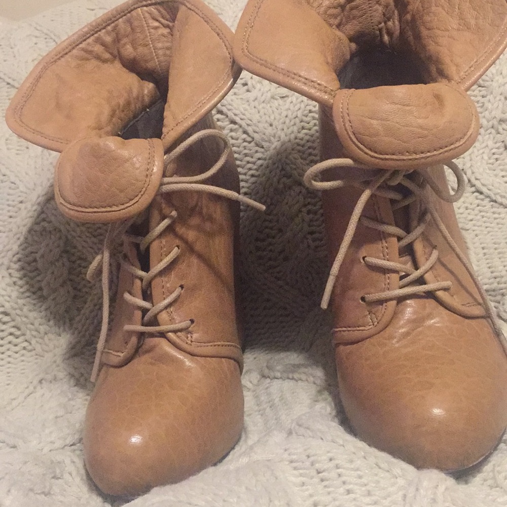 Platform Leather Wedge Booties - image 6